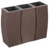 VidaXL Plantenbakken Verhoogd 3 St Poly Rattan Bruin