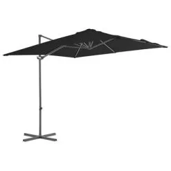 VidaXL Zweefparasol Met Stalen Paal 250x250 Cm Zwart