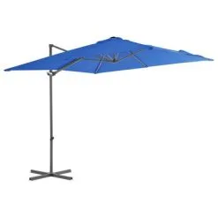 VidaXL Zweefparasol Met Stalen Paal 250x250 Cm Azuurblauw