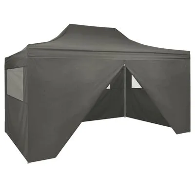 VidaXL Partytent Met 4 Zijwanden Inklapbaar 3x4 M Staal Antraciet