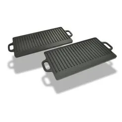 VidaXL Grillplaat Gietijzer Dubbelzijdig 38x23 Cm 2 St