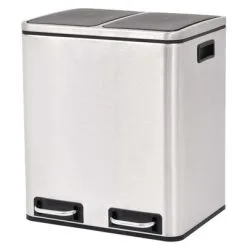 VidaXL Pedaalemmer Voor Recycling 36 L Roestvrij Staal