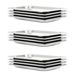 VidaXL Gastronormbakken 12 St GN 1/3 20 Mm Roestvrij Staal