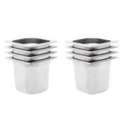 VidaXL Gastronormbakken 8 St GN 1/6 150 Mm Roestvrij Staal