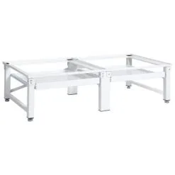 VidaXL Wasmachine- En Drogerverhoger Met Uittrekbare Schappen Wit