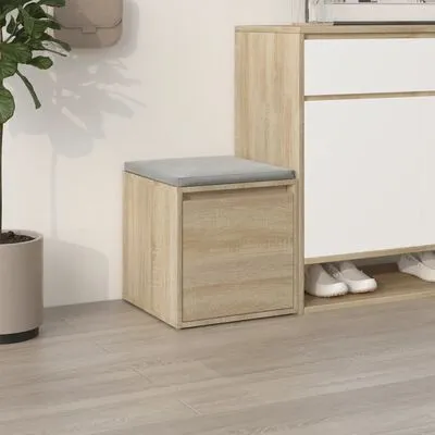 VidaXL Opbergbox Met Lade 40,5x40x40 Cm Bewerkt Hout Sonoma Eikenkleur - Afbeelding 2