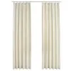 VidaXL Gordijnen Verduisterend 2 St Met Haken 140x225 Cm Fluweel Crème