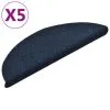 VidaXL Trapmatten Zelfklevend 5 St 56x17x3 Cm Naaldvilt Marineblauw