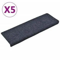 VidaXL Trapmatten 5 St 65x25 Cm Naaldvilt Antracietkleurig