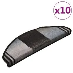 VidaXL Trapmatten Zelfklevend 10 St 65x25 Cm Zwart En Grijs