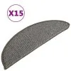 VidaXL Trapmatten 15 St 56x17x3 Cm Grijs