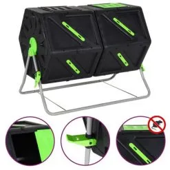 VidaXL Composteertrommel Dubbele Kamer 210 L 88x60x74 Cm Polypropeen