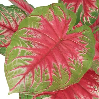 VidaXL Kunst Caladium Plant Met Pot 70 Cm Groen En Rood - Afbeelding 2