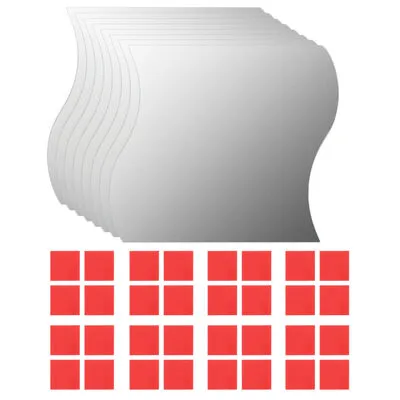 VidaXL Wandspiegels Golfvormig 8 St 20x20 Cm Glas