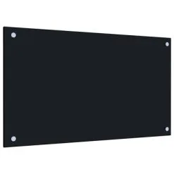 VidaXL Spatscherm Keuken 70x40 Cm Gehard Glas Zwart