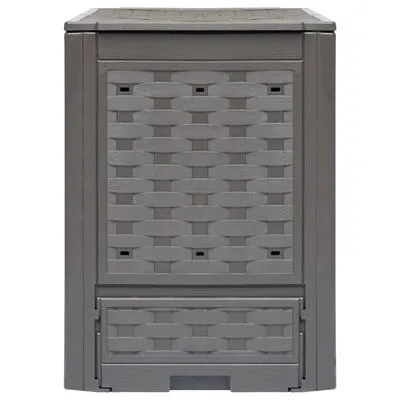 VidaXL Compostbakken 2 St 600 L 60x60x83 Cm Kunststof Rattan Bruin - Afbeelding 2