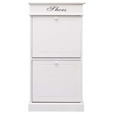 VidaXL Schoenenkast 50x28x98 Cm Paulowniahout Wit - Afbeelding 2