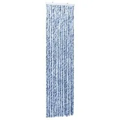 VidaXL Vliegengordijn 56x185 Cm Chenille Blauw, Wit En Zilver