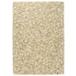 VidaXL Vloerkleed Kiezel 160x230 Cm Wolvilt Beige/grijs/bruin