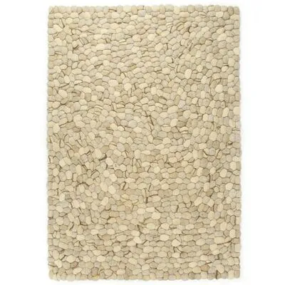 VidaXL Vloerkleed Kiezel 160x230 Cm Wolvilt Beige/grijs/bruin
