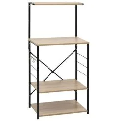 VidaXL Magnetronkast 60x39,6x123 Cm Spaanplaat Zwart En Eikenkleurig