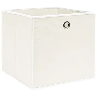 VidaXL Opbergboxen 4 St 32x32x32 Cm Stof Wit - Afbeelding 2