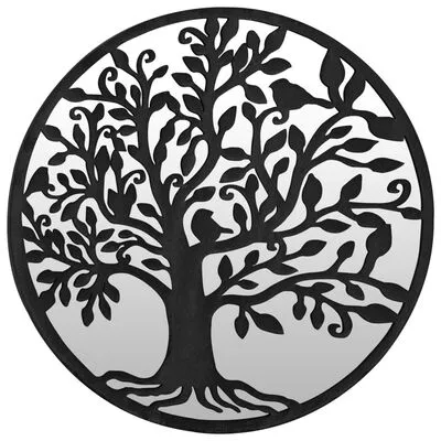 VidaXL Spiegel Rond 40x2,5 Cm Ijzer Zwart