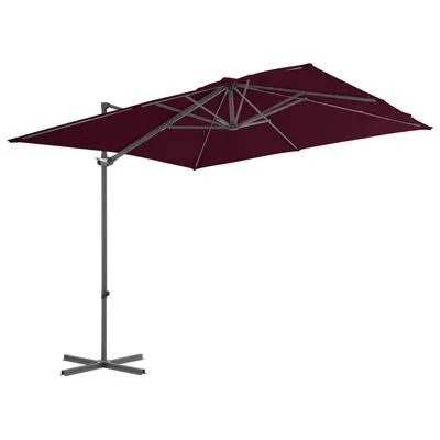 VidaXL Zweefparasol Met Stalen Paal 250x250 Cm Bordeauxrood - Afbeelding 2