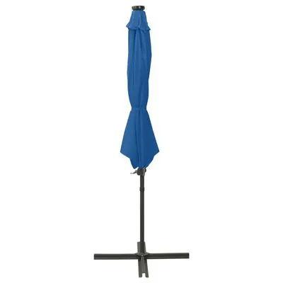 VidaXL Zweefparasol Met Paal En LED-verlichting 300 Cm Azuurblauw - Afbeelding 2