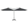 VidaXL Parasol Dubbel Met Stalen Paal 600x300 Cm Antracietkleurig