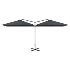 VidaXL Parasol Dubbel Met Stalen Paal 600x300 Cm Antracietkleurig
