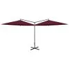 VidaXL Parasol Dubbel Met Stalen Paal 600 Cm Bordeauxrood