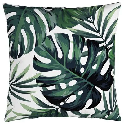 VidaXL Sierkussens 4 St 50x50 Cm Stof Bladpatroon - Afbeelding 2