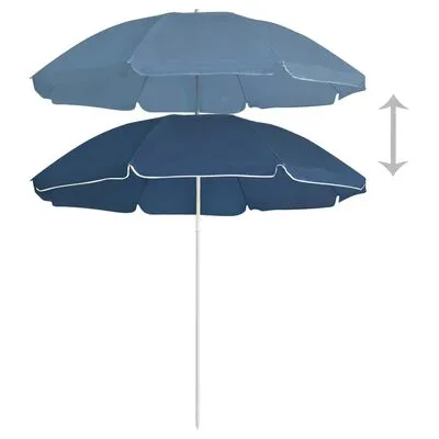 VidaXL Parasol Met Stalen Paal 180 Cm Blauw - Afbeelding 2