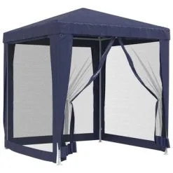 VidaXL Partytent Met 4 Mesh Zijwanden 2x2 M HDPE Blauw