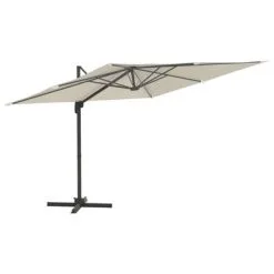 VidaXL Zweefparasol Met Aluminium Paal 400x300 Cm Zandwit