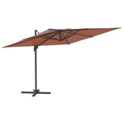 VidaXL Zweefparasol Met Aluminium Paal 400x300 Cm Terracottakleurig