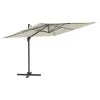 VidaXL Zweefparasol Met LED-verlichting 400x300 Cm Zandwit
