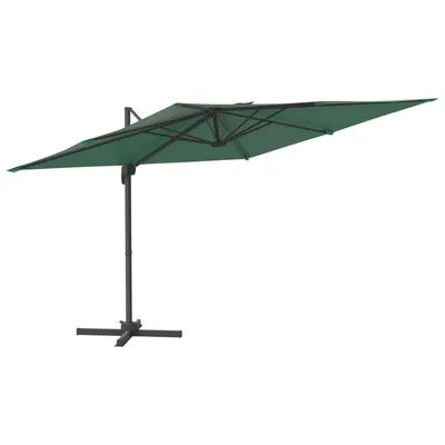 VidaXL Zweefparasol Met LED-verlichting 400x300 Cm Groen