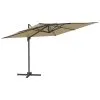 VidaXL Zweefparasol Met LED-verlichting 400x300 Cm Taupe