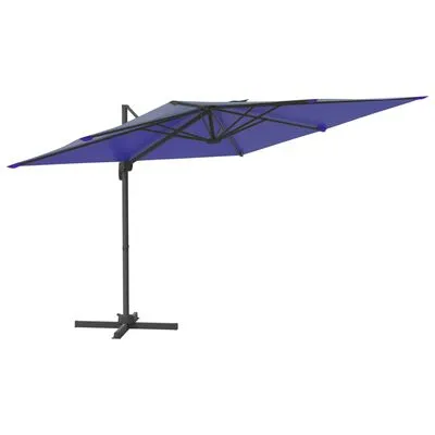 VidaXL Zweefparasol Met LED-verlichting 400x300 Cm Azuurblauw