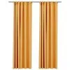 VidaXL Gordijnen Linnen-look Verduisterend Haken 2 St 140x225 Cm Geel