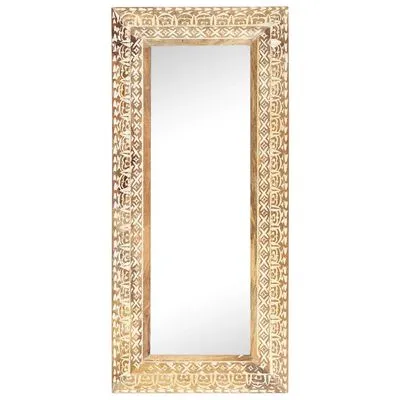VidaXL Spiegel Handgesneden 110x50x2,6 Cm Massief Mangohout - Afbeelding 2
