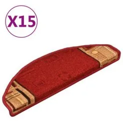 VidaXL Trapmatten Zelfklevend 15 St 65x21x4 Cm Rood