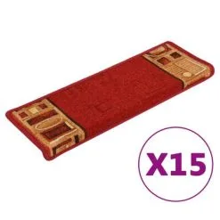 VidaXL Trapmatten Zelfklevend 15 St 65x25 Cm Rood