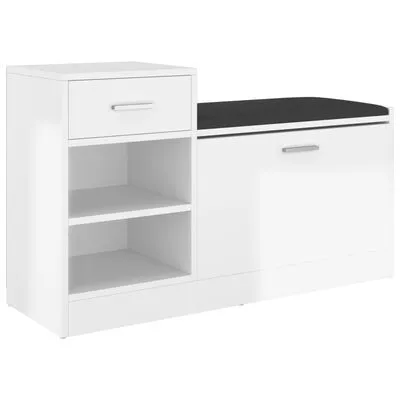 VidaXL Schoenenbank 94,5x31x57 Cm Spaanplaat Hoogglans Wit