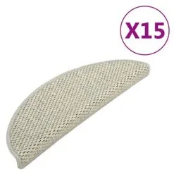 VidaXL Trapmatten Zelfklevend 15 St Sisal-look 56x20 Cm Grijs