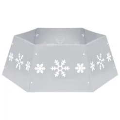 VidaXL Kerstboomrok Ø68x25 Cm Zilverkleurig En Wit
