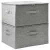 VidaXL Opbergboxen 2 St 43x34x23 Cm Stof Grijs
