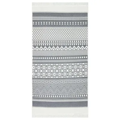 VidaXL Vloerkleed 80x150 Cm Katoen Grijs En Wit - Afbeelding 2